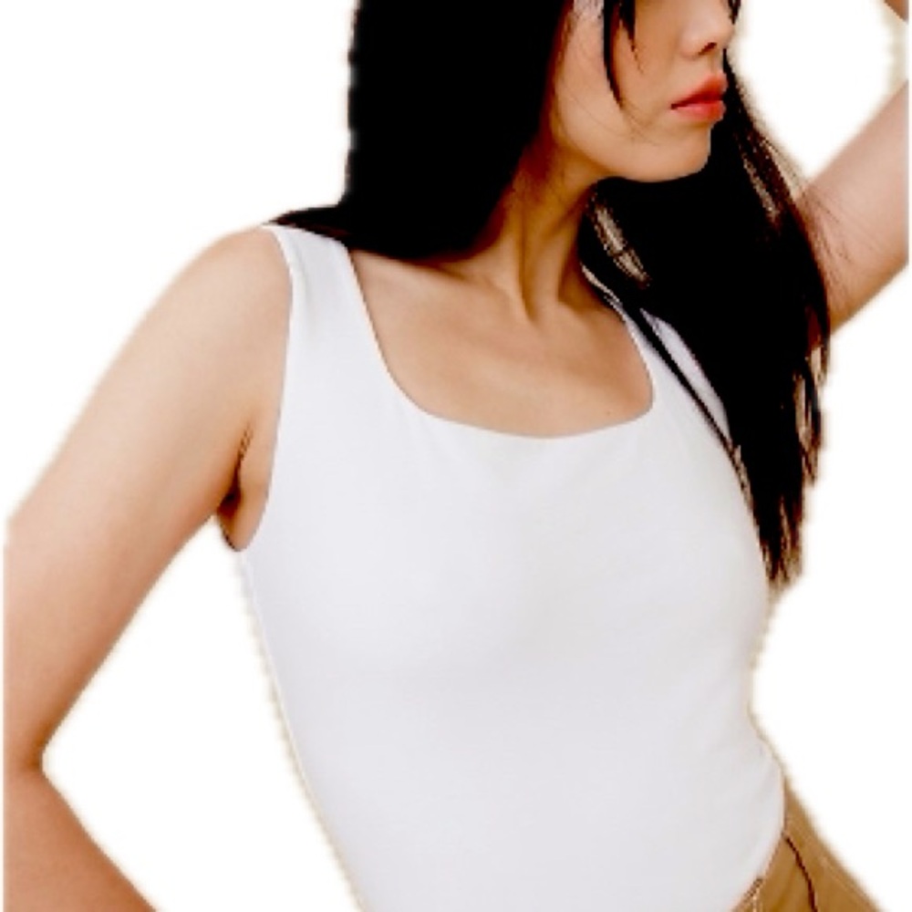 Banana Republic Soft Stretch Square-Neck Top Sleeveless M